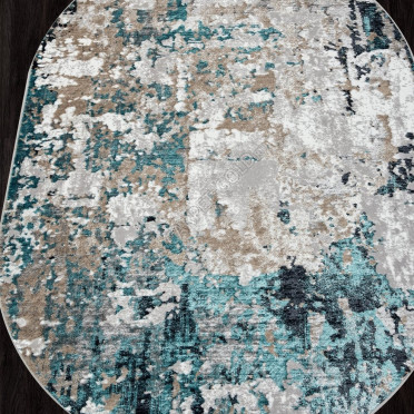 Ковер 01632A - GREY / TURQUOISE - Овал - коллекция PARADIZE