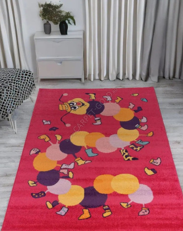 Ковер польский Agnella Funky Top Iwo amaranth (фризе, разноцветный)