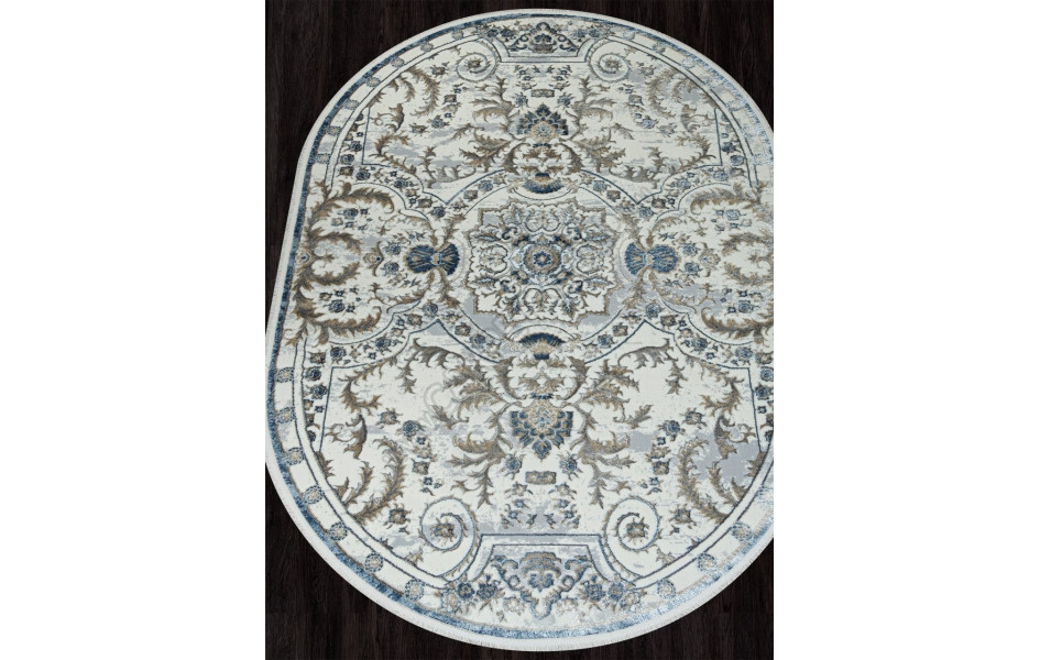 Ковер 00765A - D.BLUE FDY / CREAM HB - Овал - коллекция SAHARA