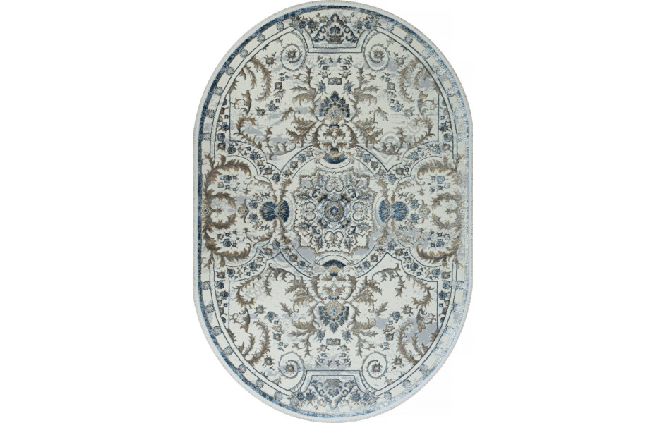 Ковер 00765A - D.BLUE FDY / CREAM HB - Овал - коллекция SAHARA